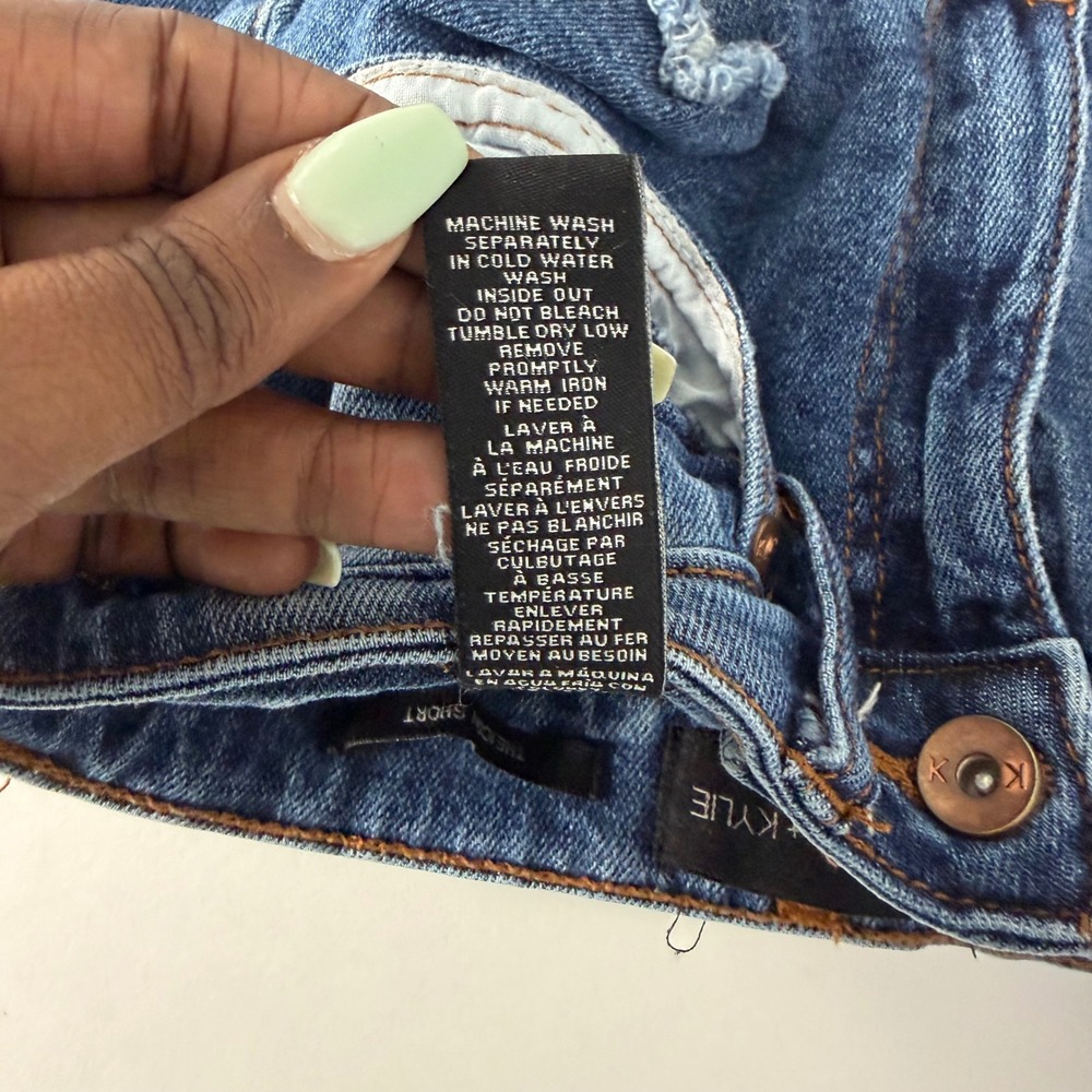 Kendall + Kylie The Icon Short Distressed Denim Cut Off Jean Shorts Size 3/26 - Picture 6 of 7